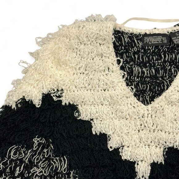 Vintage Answers Shaggy Texture Cardigan L Boho Quirky Kitschy Punk Goth Rockstar - Picture 5 of 8